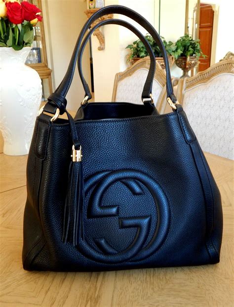 gucci black shoulder bag women's|authentic Gucci shoulder bag.